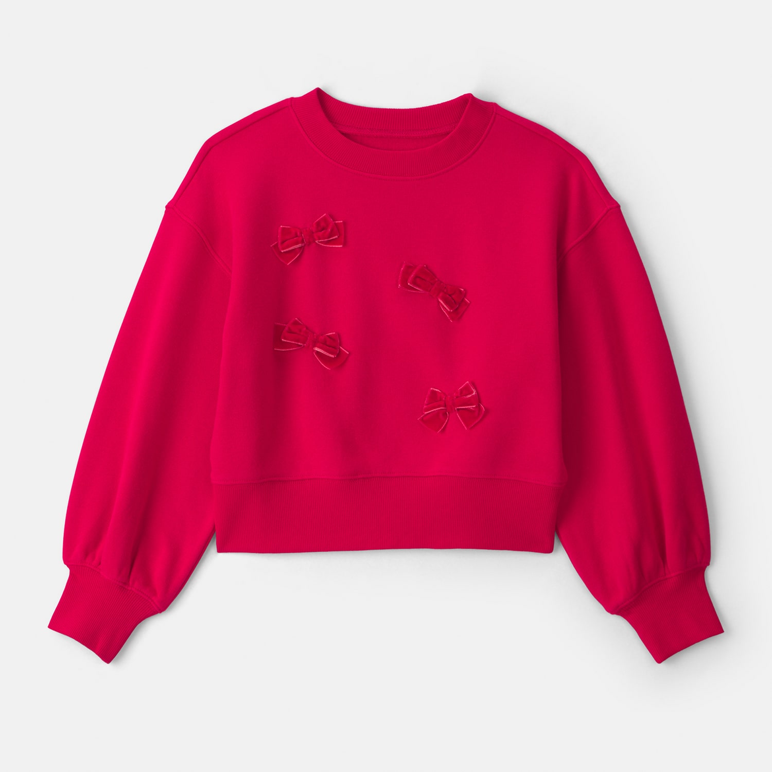 Carter's Little & Big Kid Girls Crew Neck Fleece Long Sleeve Sweatshirt