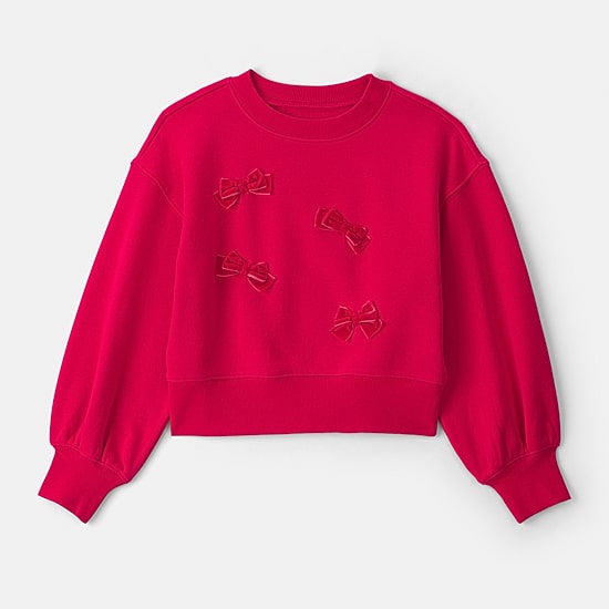 Carter's Little & Big Kid Girls Crew Neck Fleece Long Sleeve Sweatshirt