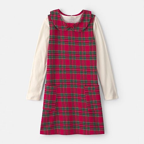Carter's Little & Big Kid Girls Plaid 2-pc. Dress Set In Red
