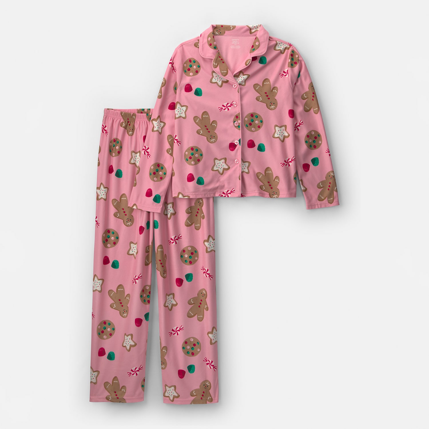 Carter's Adult Family Matching Holiday Womens Fleece Long Sleeve 2-pc. Pajama Set
