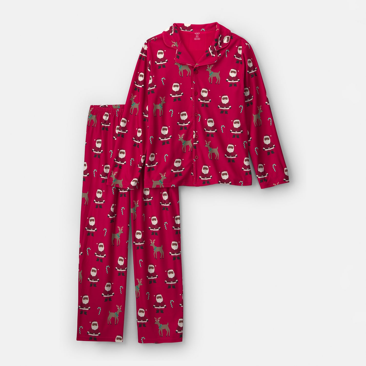 Carter's Adult Family Matching Holiday Unisex Fleece Long Sleeve 2-pc. Pajama Set