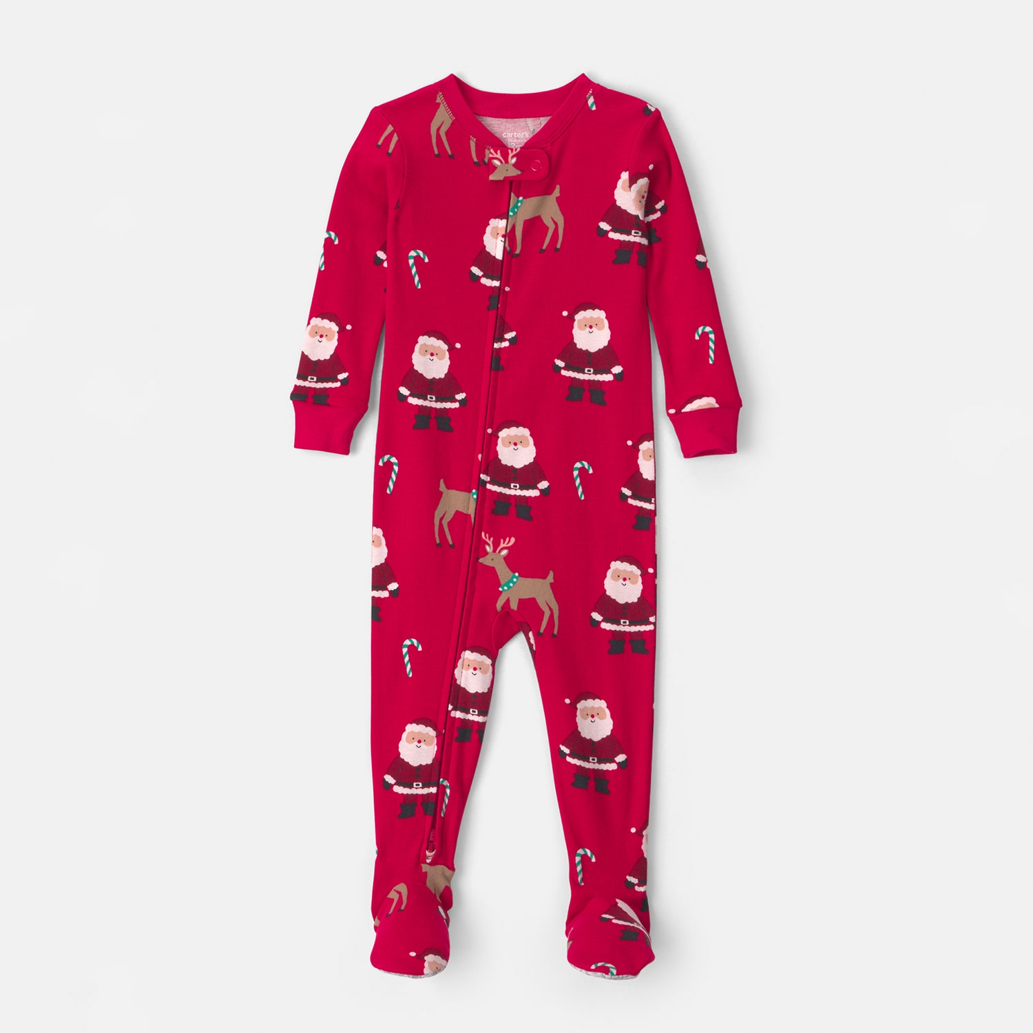 Carter's Toddler Unisex Rib Crew Neck Long Sleeve Footed Pajamas