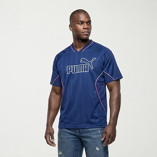 PUMA Sport Jersey Mens V Neck Short Sleeve Moisture Wicking Big and Tall Jersey