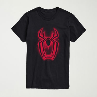 Brand New Day Spray Paint Spider Mens Crew Neck Short Sleeve Regular Fit Spiderman Big and Tall Graphic T-Shirt