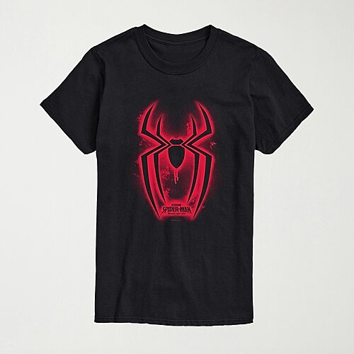 Brand New Day Spray Paint Spider Mens Crew Neck Short Sleeve Regular Fit Spiderman Big and Tall Graphic T-Shirt, 4x-large Tall, Black