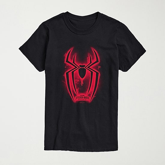 Brand New Day Spray Paint Spider Mens Crew Neck Short Sleeve Regular Fit Spiderman Big and Tall Graphic T-Shirt