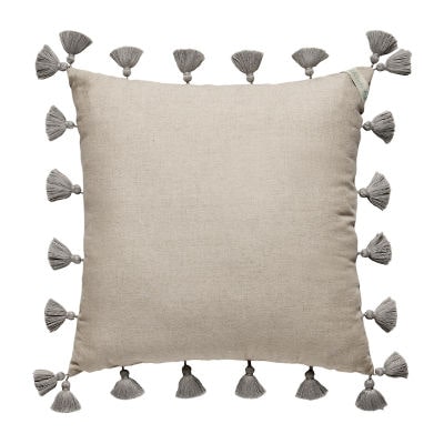 spartina 449 Jonas Hundred Embroidered With Tassels Square Throw Pillow