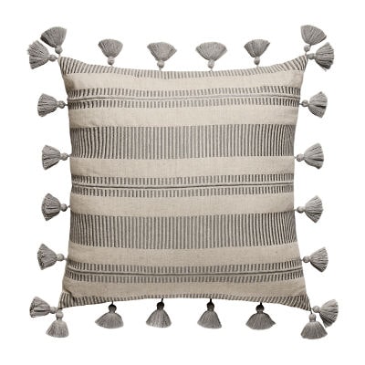 spartina 449 Jonas Hundred Embroidered With Tassels Square Throw Pillow