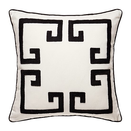 Dee Ocleppo Greek Key Embroidered Square Throw Pillow
