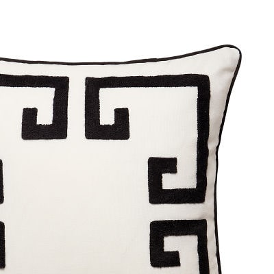 Dee Ocleppo Greek Key Embroidered Square Throw Pillow