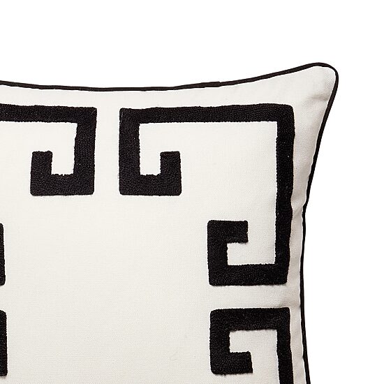 Dee Ocleppo Greek Key Embroidered Square Throw Pillow