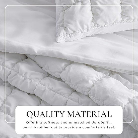 Linery Marshmallow Puff Easy Care Quilt Set
