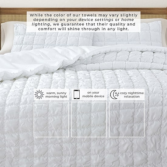 Linery Marshmallow Puff Easy Care Quilt Set