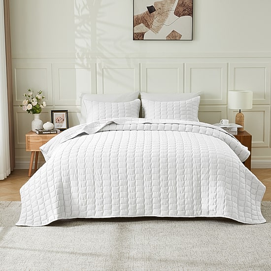 Linery Gauze Wave Stitched Easy Care Quilt Set