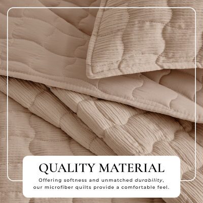 Linery Gauze Wave Stitched Easy Care Quilt Set