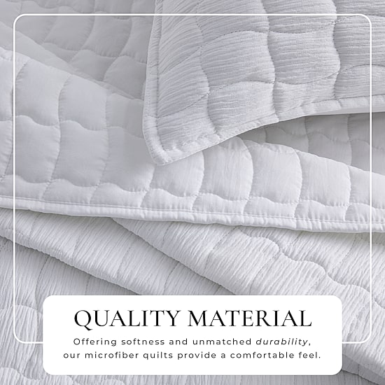 Linery Gauze Wave Stitched Easy Care Quilt Set