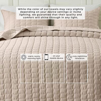 Linery Gauze Wave Stitched Easy Care Quilt Set