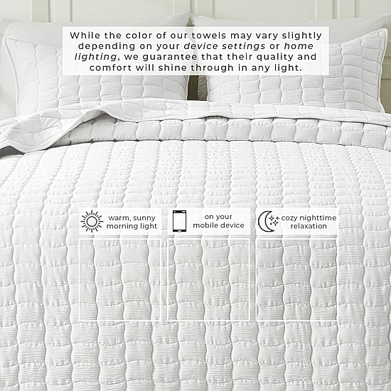 Linery Gauze Wave Stitched Easy Care Quilt Set