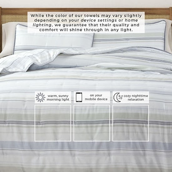 Linery Solid Dot-Stitched Easy Care Quilt Set