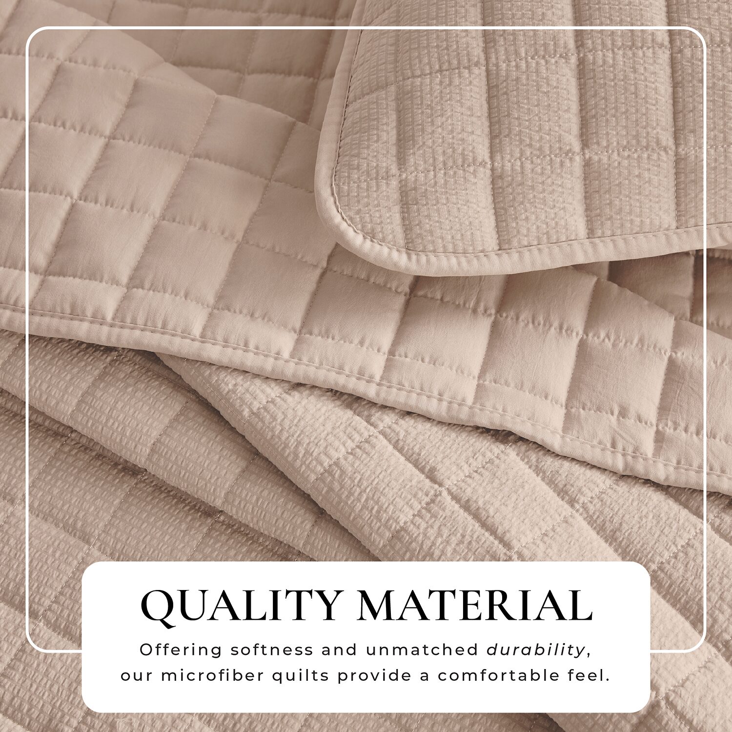 Linery Seersucker Box-Stitched Easy Care Quilt Set