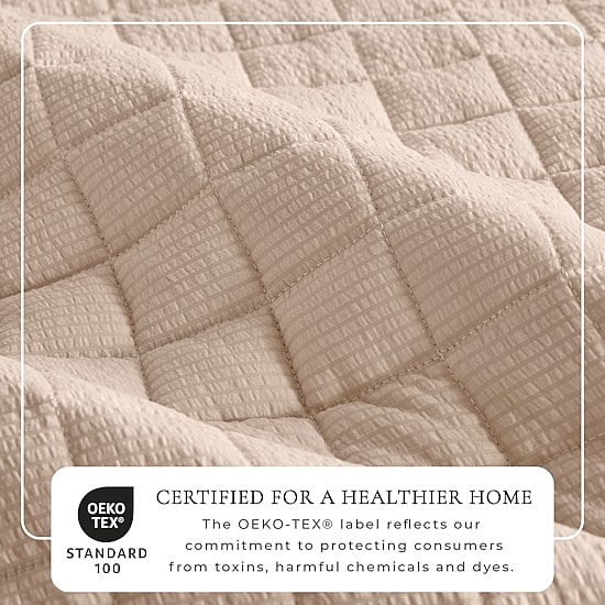 Linery Seersucker Box-Stitched Easy Care Quilt Set