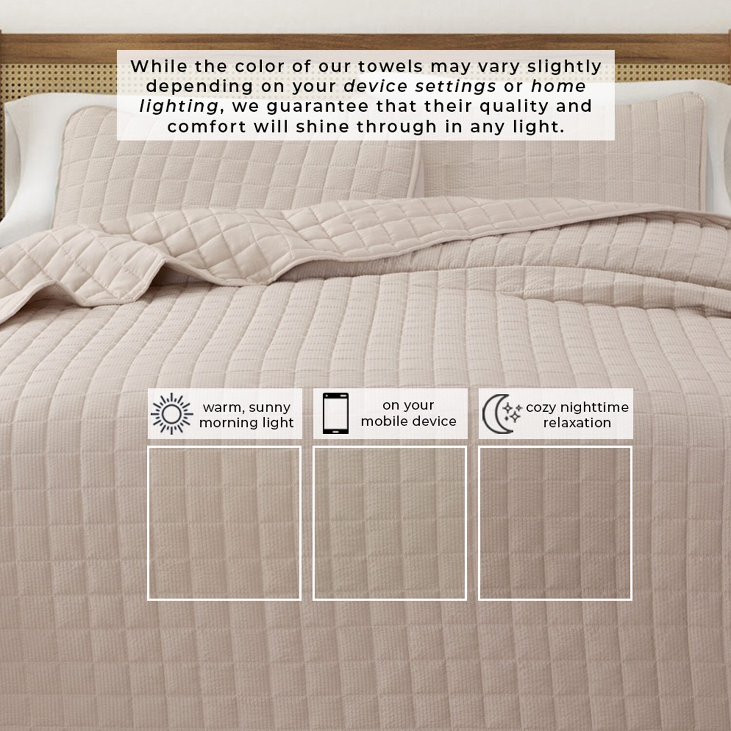 Linery Seersucker Box-Stitched Easy Care Quilt Set