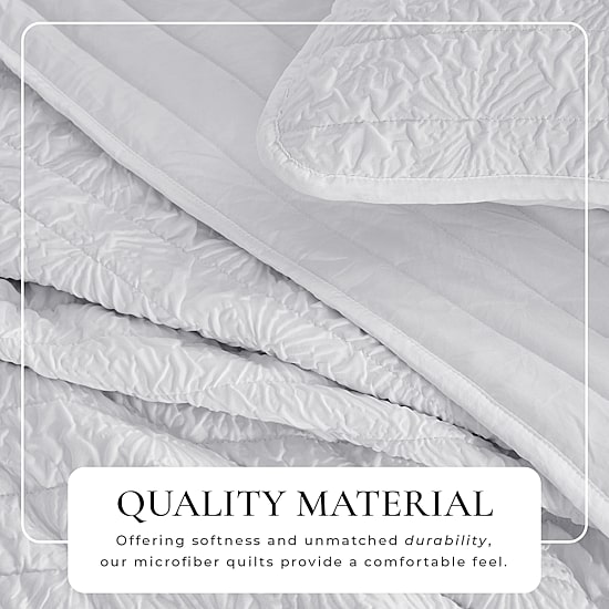 Linery Diamond Textured Easy Care Quilt Set
