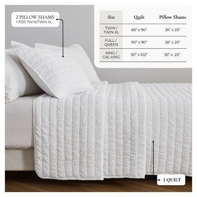 Linery Diamond Textured Easy Care Quilt Set