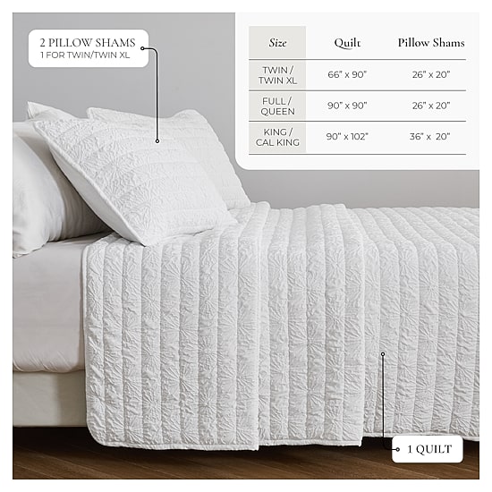 Linery Diamond Textured Easy Care Quilt Set