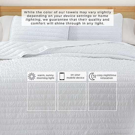 Linery Diamond Textured Easy Care Quilt Set