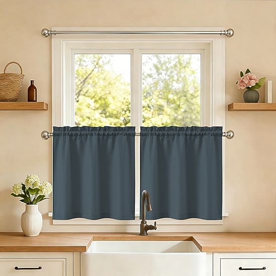 Sweet Home Collection Ripcord 2-pc. Rod Pocket Window Tier