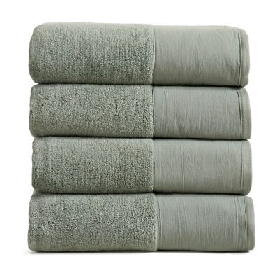 Linery Ultra-Soft Cotton And Linen-Like Bordered -pc. Quick Dry Bath Towel Set