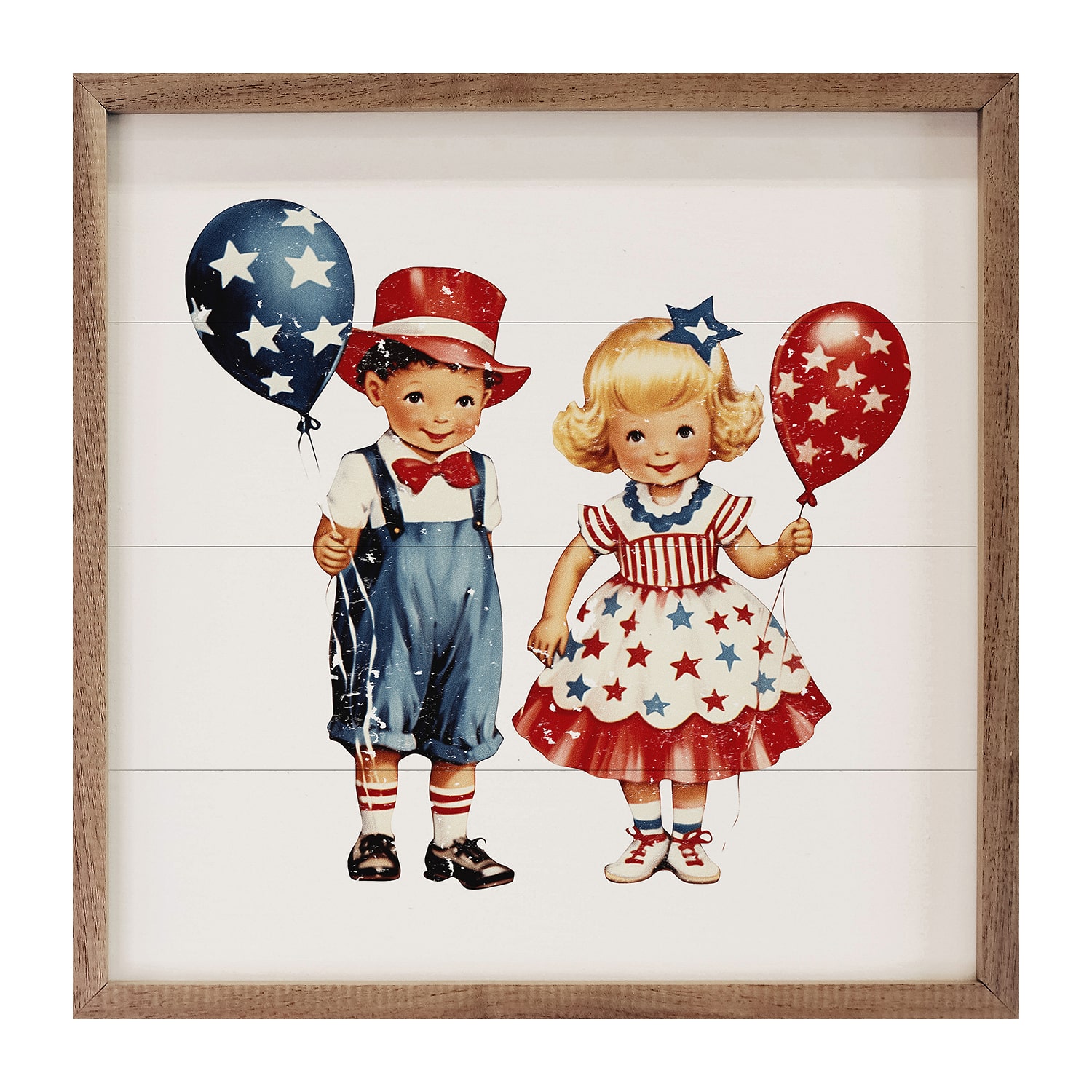 Kendrick Home Framed Fourth Of July Wood Wall Art