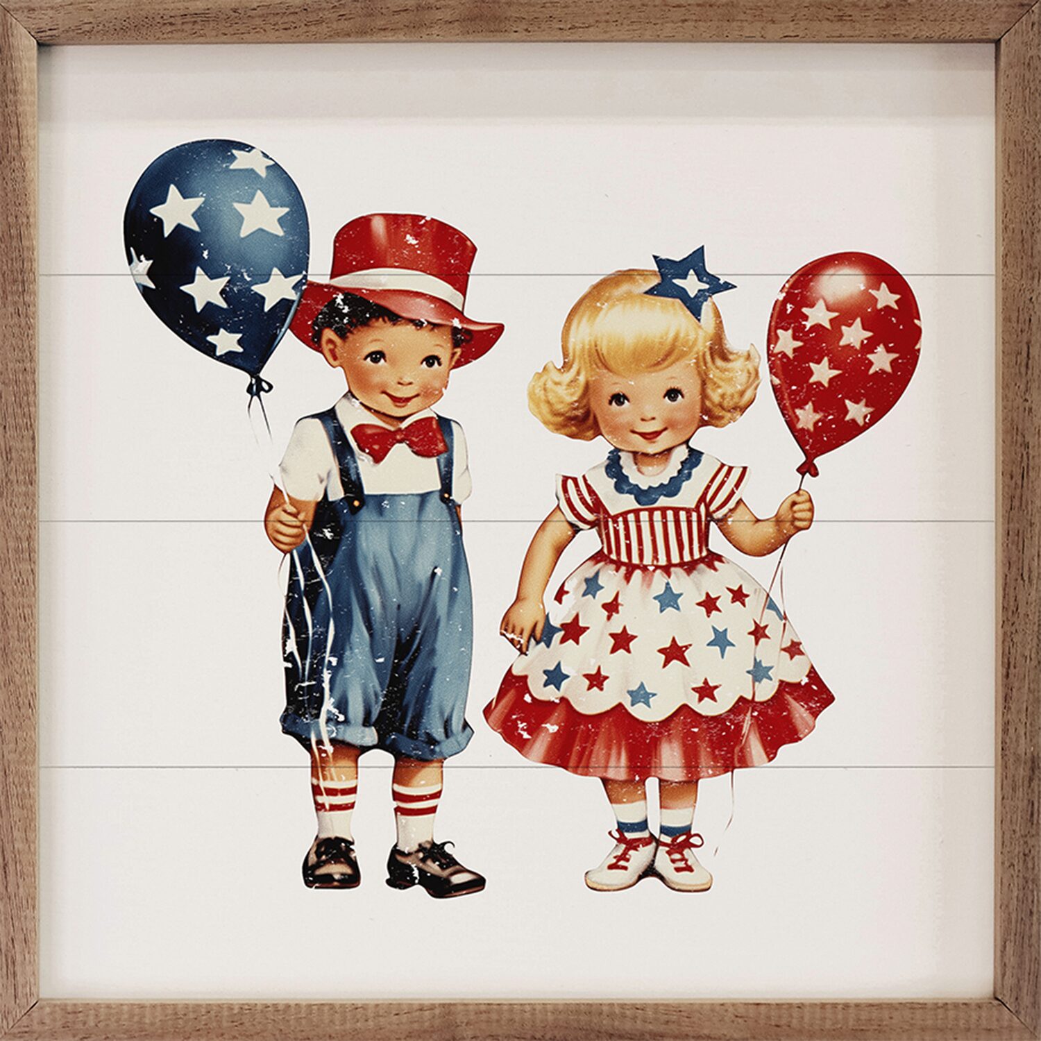 Kendrick Home Framed Fourth Of July Wood Wall Art