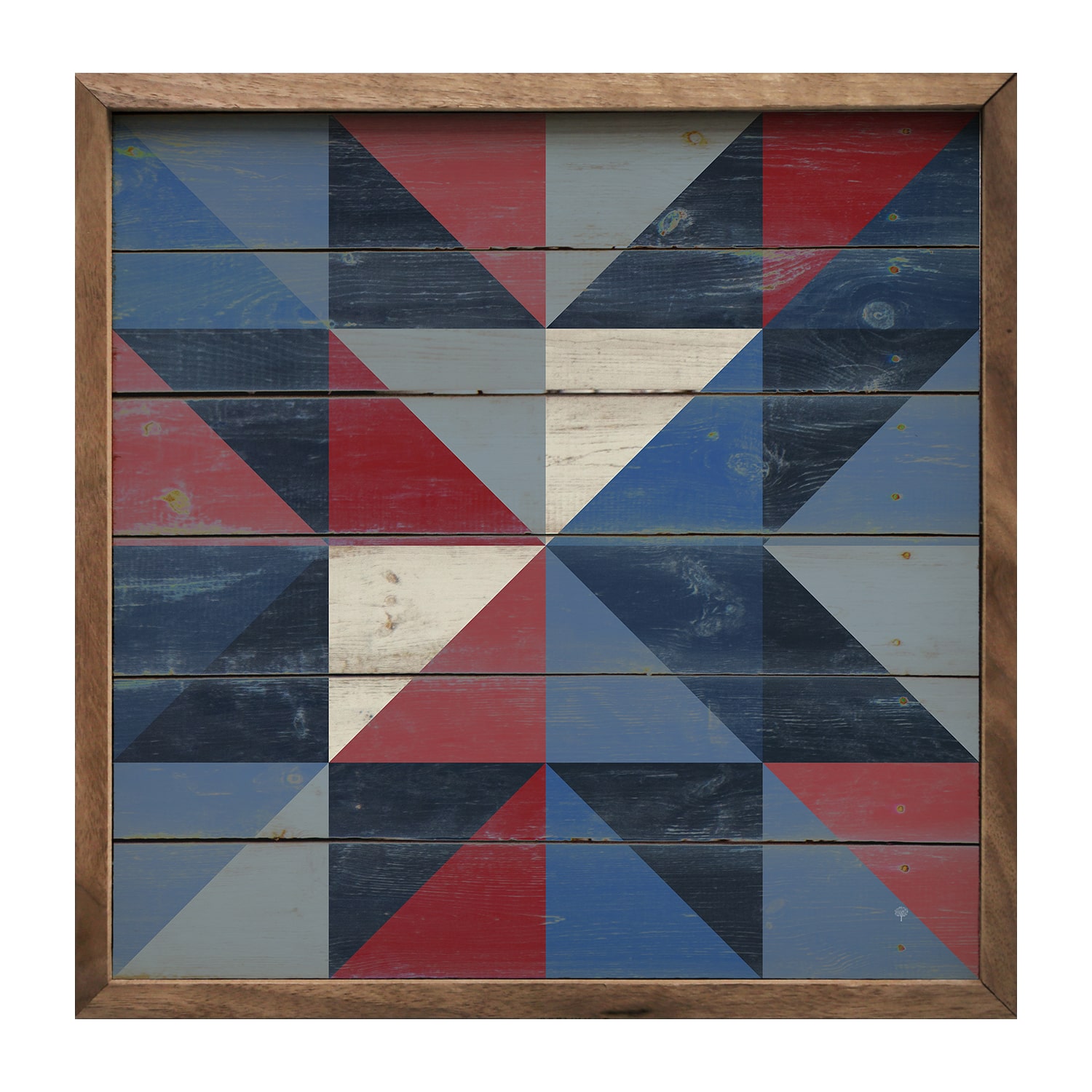 Kendrick Home Framed Quilt Star Wood Wall Art