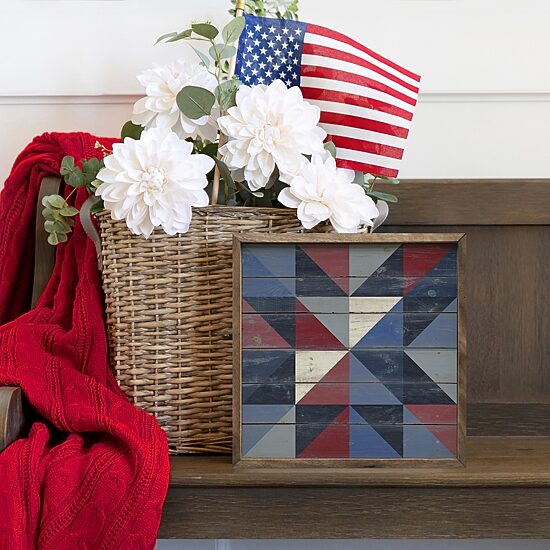Kendrick Home Framed Quilt Star Wood Wall Art, Color: Beige - JCPenney
