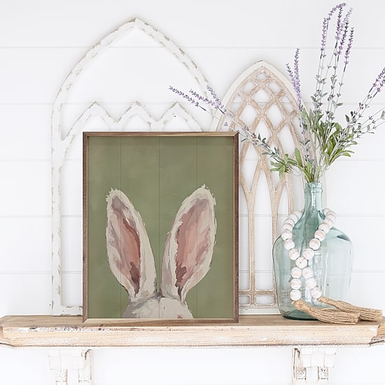 Kendrick Home Framed Bunny Ears Wood Wall Art, Color: Beige - JCPenney