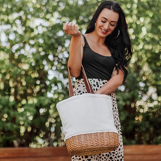 Picnic Time Pico Willow And Canvas  Basket Insulated Lunch Bag