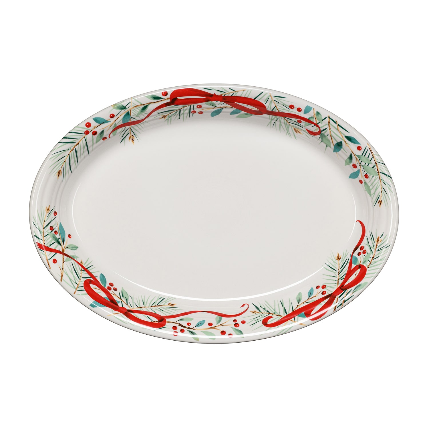 Fiesta Holly Berry Christmas Ceramic Serving Platter