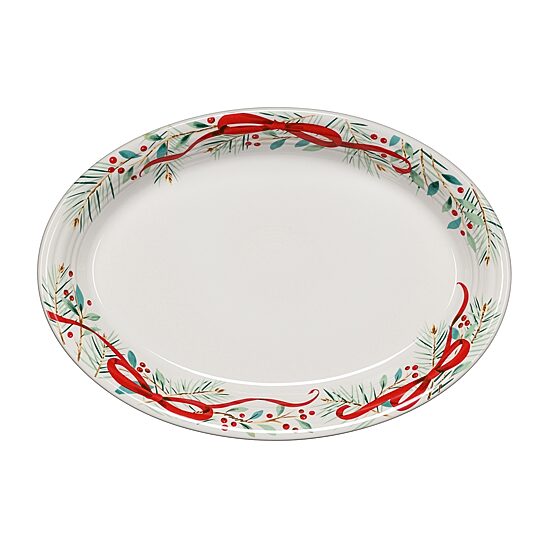 Fiesta Holly Berry Christmas Ceramic Serving Platter
