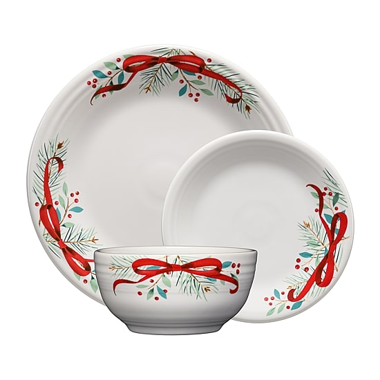 Fiesta Holly Berry Christmas 3-pc. Ceramic Dinnerware Set