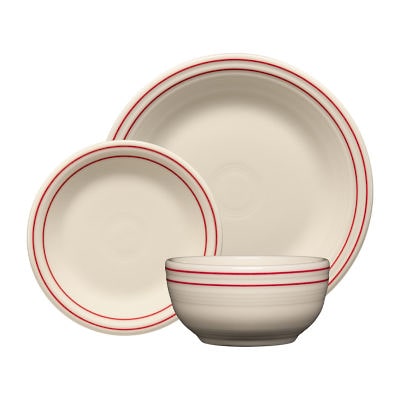 Fiesta Americana Scarlet Band 3-pc. Ceramic Dinnerware Set
