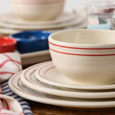 Fiesta Americana Scarlet Band 3-pc. Ceramic Dinnerware Set