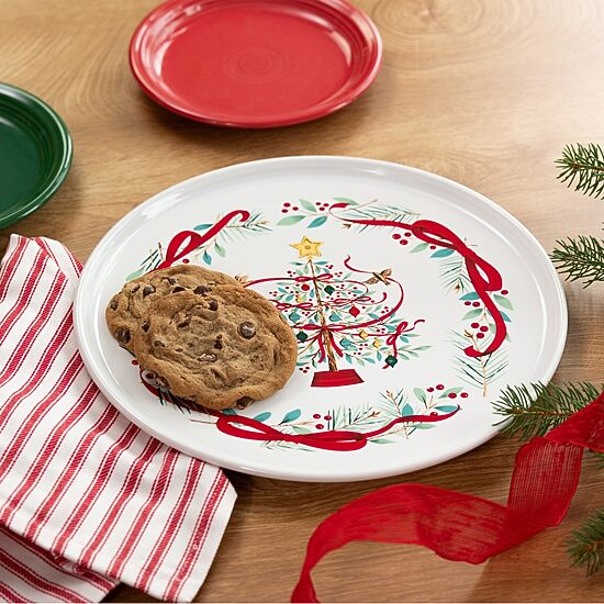 Fiesta Holly Berry Christmas Ceramic Serving Platter