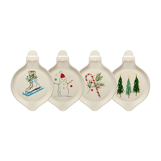 Fiesta Jolly Christmas Classic 4-pc. Ceramic Appetizer Plate