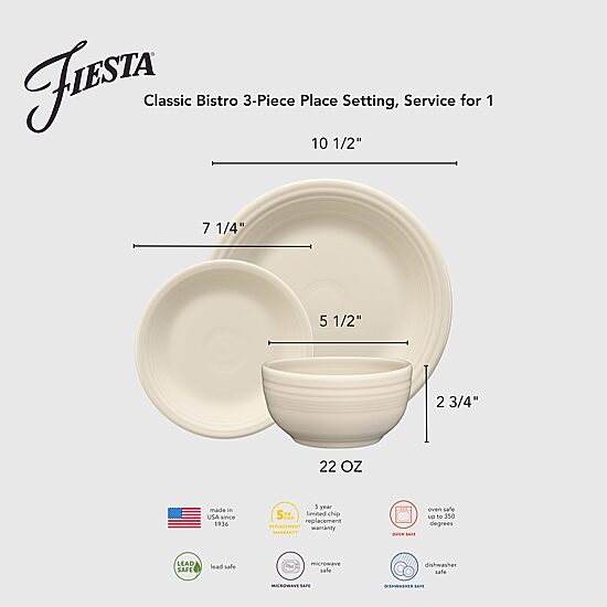 Fiesta Holly Berry Christmas 3-pc. Ceramic Dinnerware Set