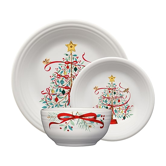 Fiesta Holly Berry Christmas 3-pc. Ceramic Dinnerware Set