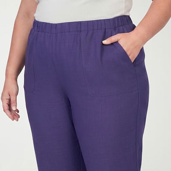 Alfred Dunner Grand Bazaar Womens Straight Mid Rise Pull-On Pant