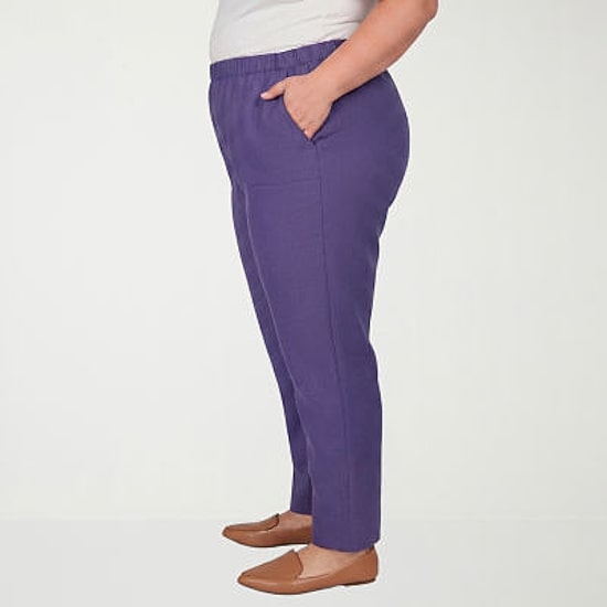 Alfred Dunner Grand Bazaar Womens Straight Mid Rise Pull-On Pant