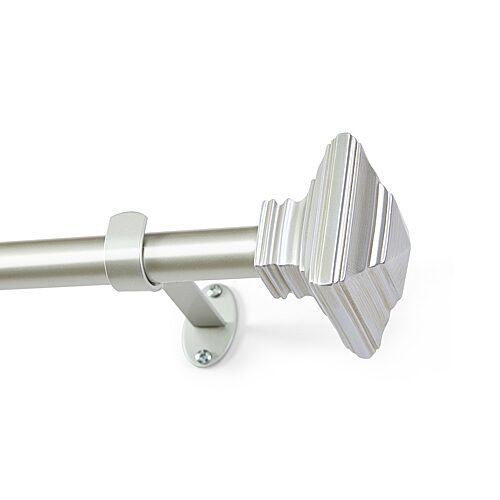 Threadmade Florence 1 In Adjustable Curtain Rod In Silver
